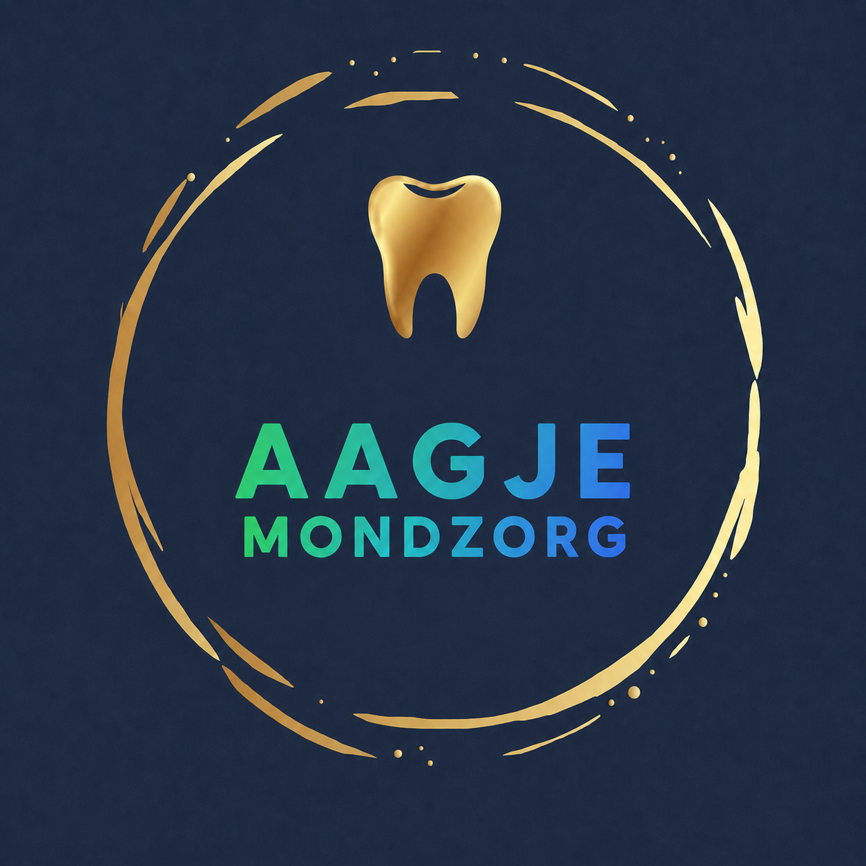 Aagje Mondzorg, gouden kies in een gouden cirkel